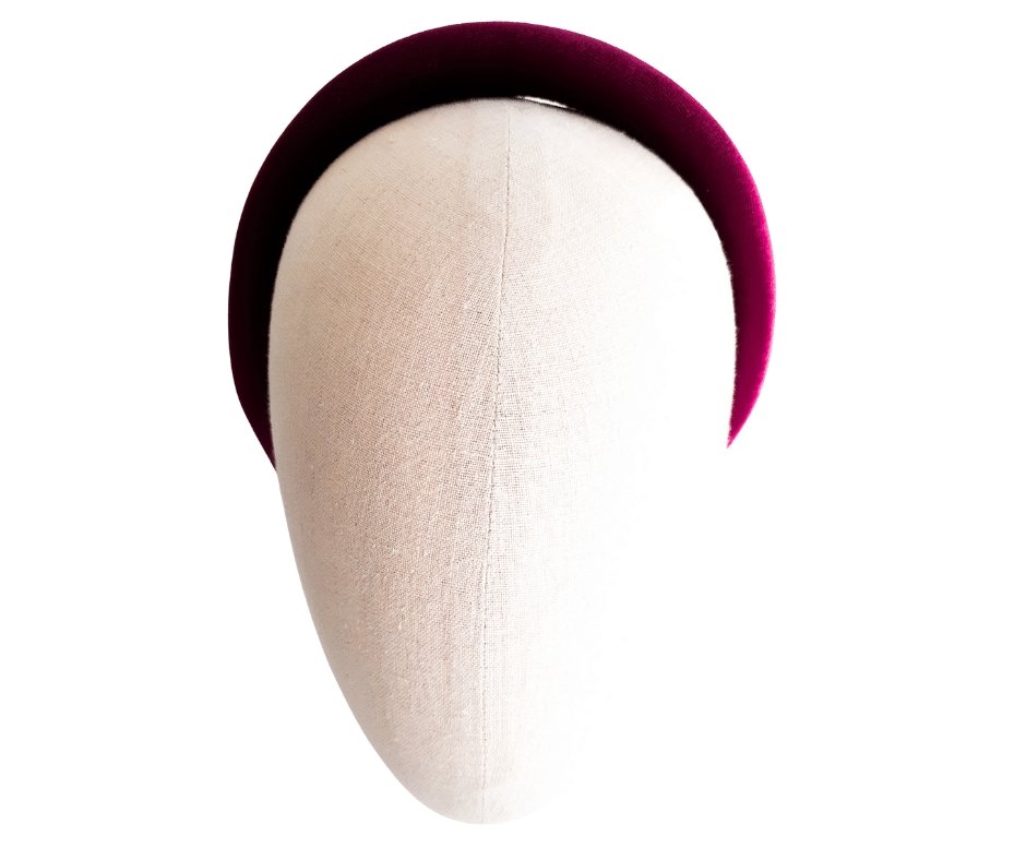 Ladies Velvet Padded Headbands - Julie Herbert Millinery padded headband