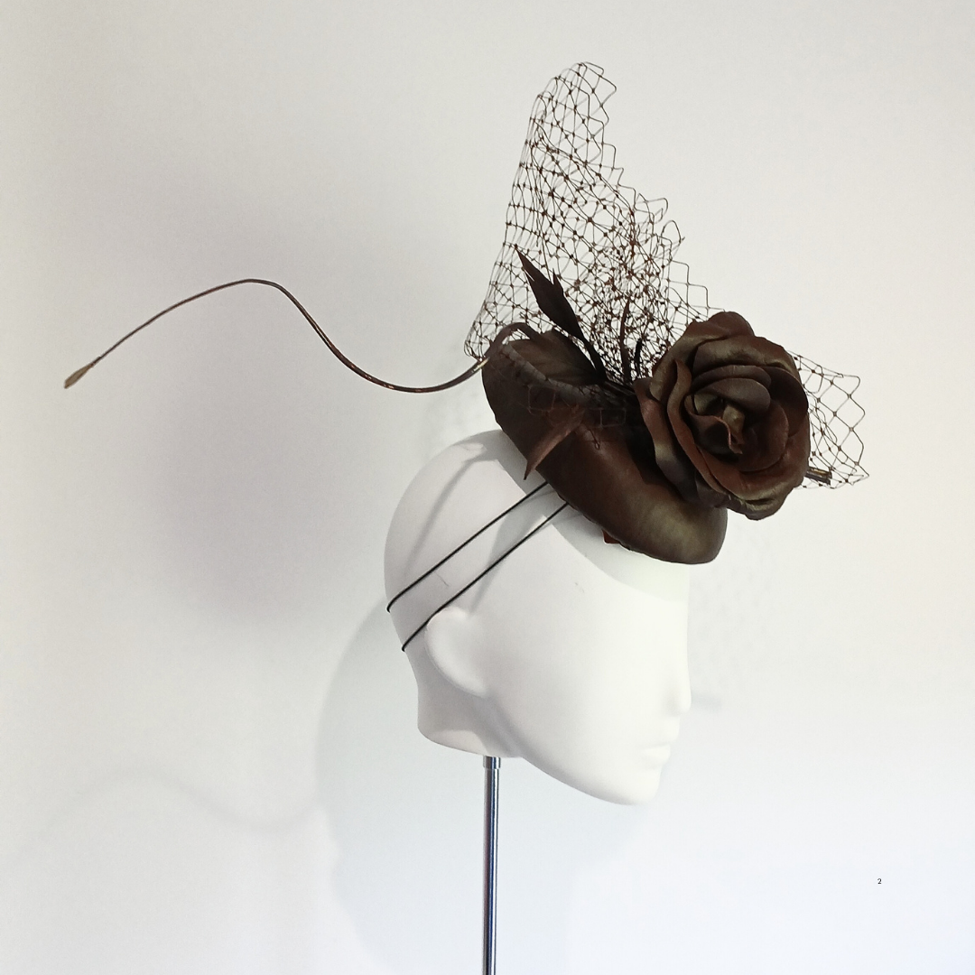 Kiara - Women's Brown leather headpiece