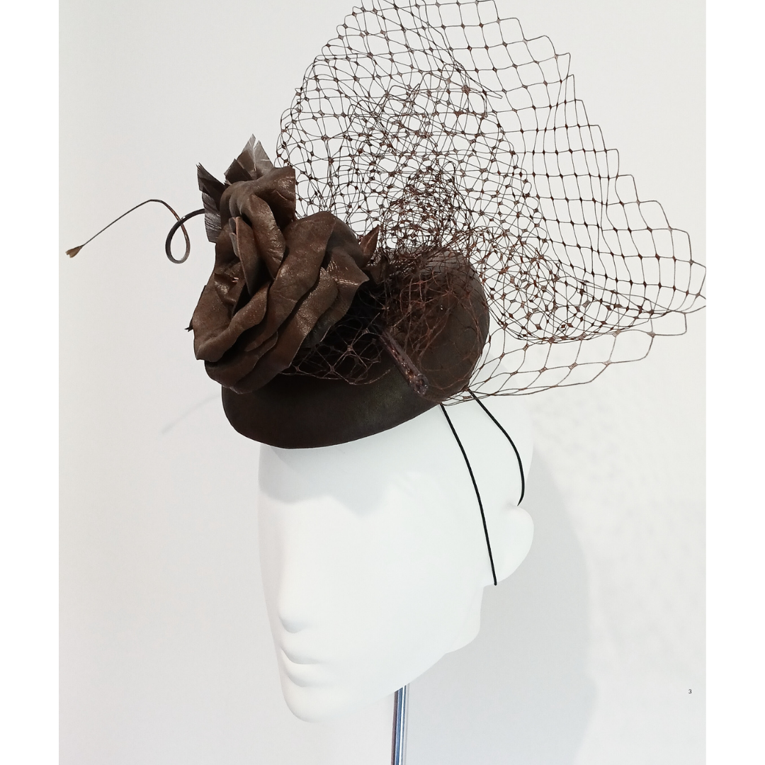 Kiara - Women's Brown leather headpiece