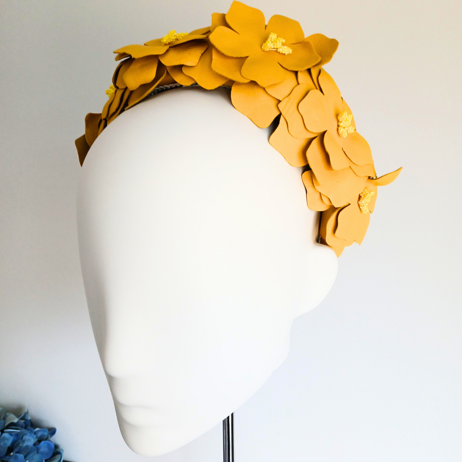 Women's Yellow Mustard Floral Headband - Julie Herbert Millinery Yellow Mustard Headband