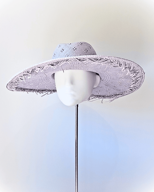 Ladies Lilac Purple Straw Fedora Brim Hat - Julie Herbert Millinery fedora hat