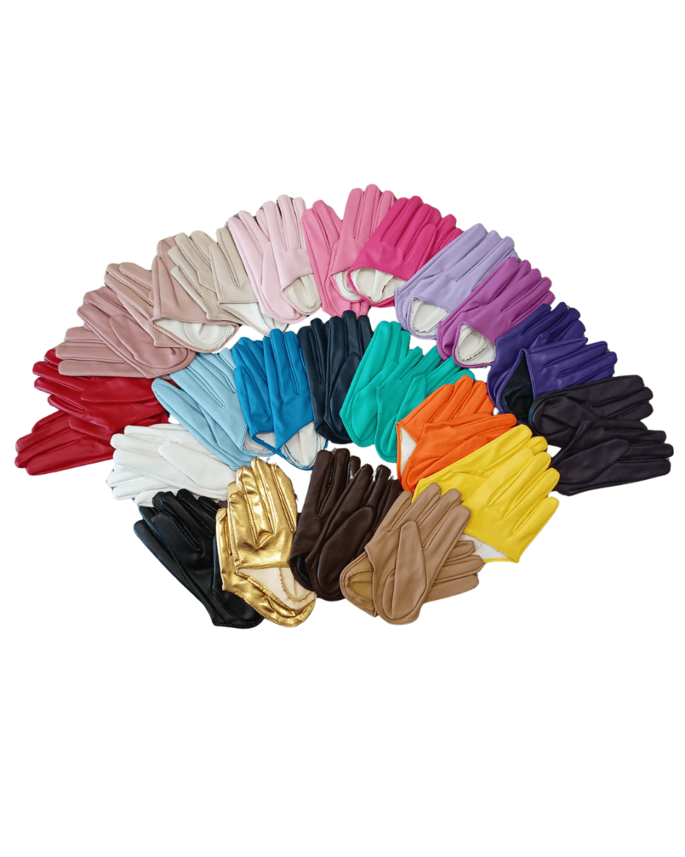 Womens Half Palm Gloves - PU - Julie Herbert Millinery