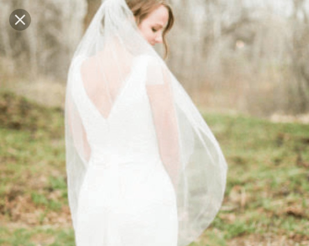 Ladies 45" Fingertip White Tulle 1 tier veil Plain - Julie Herbert Millinery