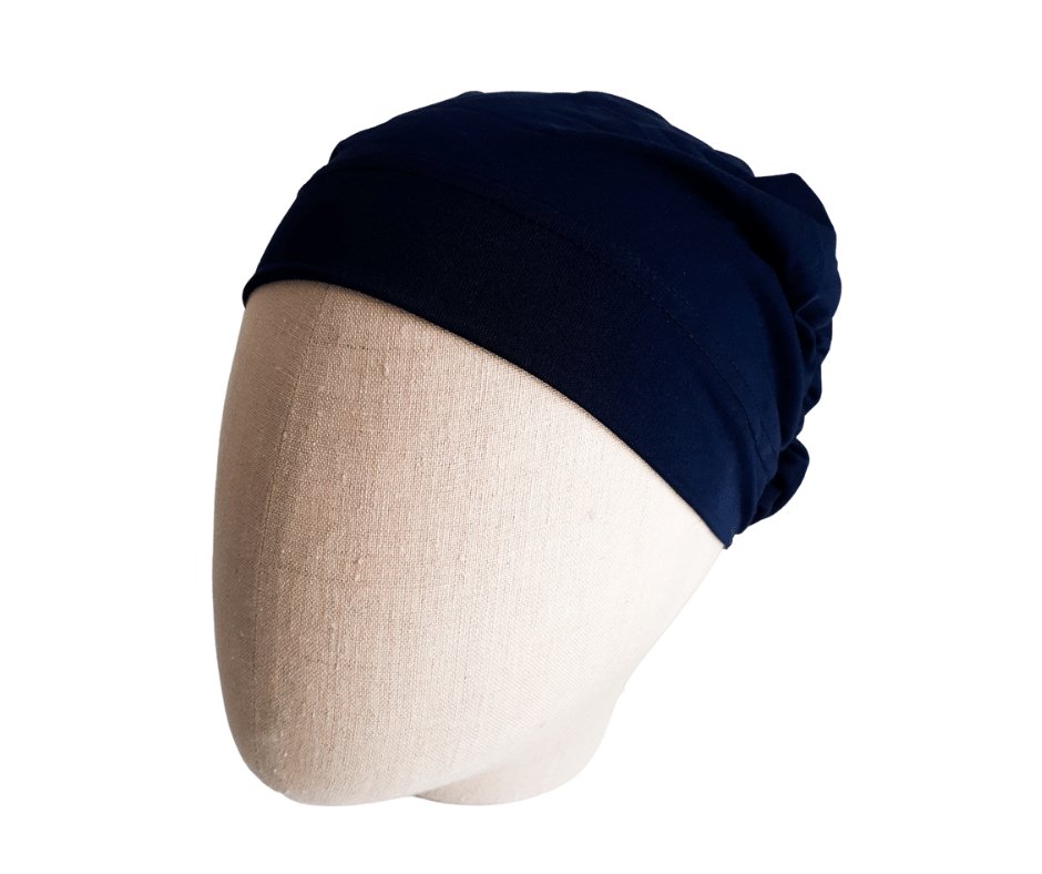 Navy blue ladies turban hat - Julie Herbert Millinery