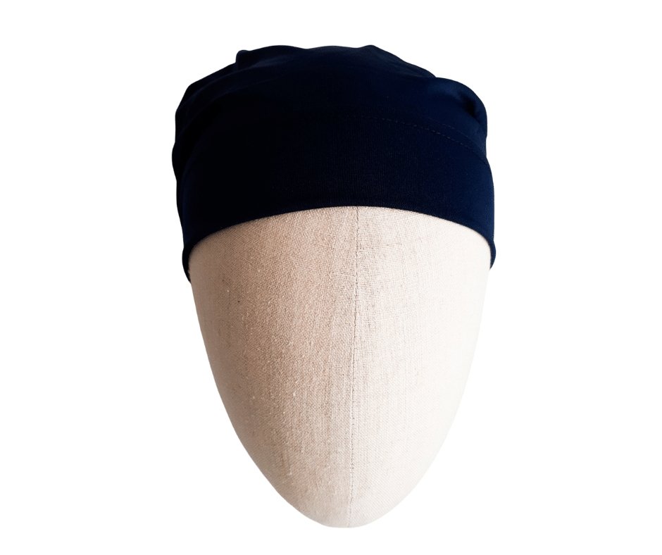 Navy blue ladies turban hat - Julie Herbert Millinery